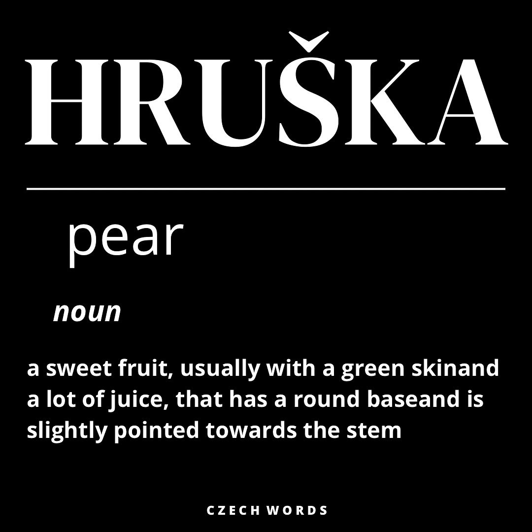 Autumn is coming, and with it, the flavors of the season – crisp apple and juicy HRUŠKA. 🍁🍐 We’ve already taught you jablko (apple), so today it’s time to learn hruška (pear)!
#czecword #learnczech #autumn #hruska #pear #erasmusinprague